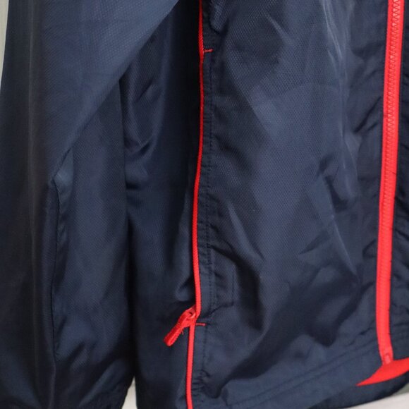 Men's Size M New England Patriots Navy/Red Windbreaker w, Front Zipper  LKN - Picture 8 of 8